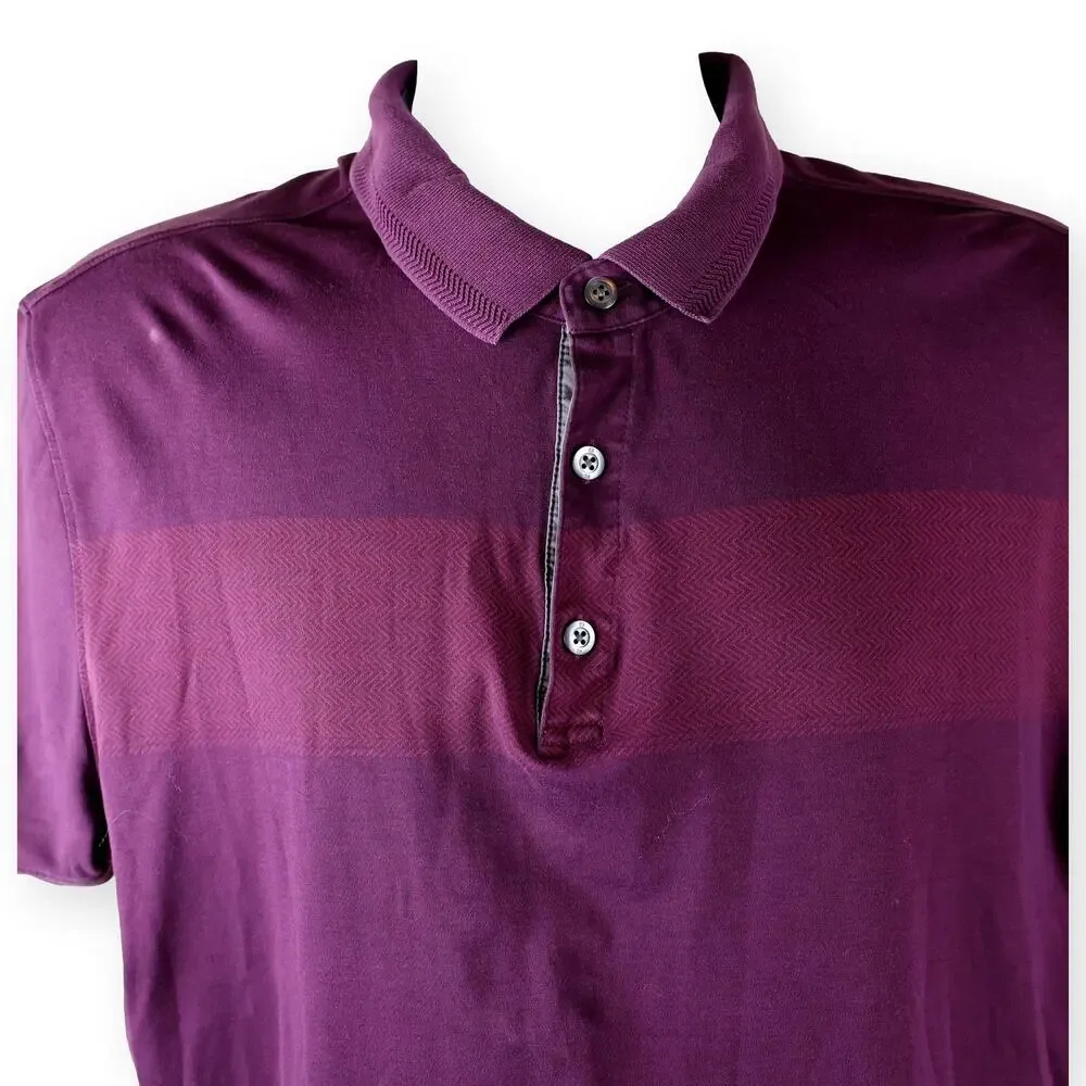 Banana Republic Mens Purple Stripe Luxury Touch Polo XL